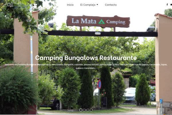 Camping, restaurante, bungalows, cabañas de madera en Madrigal de la Vera