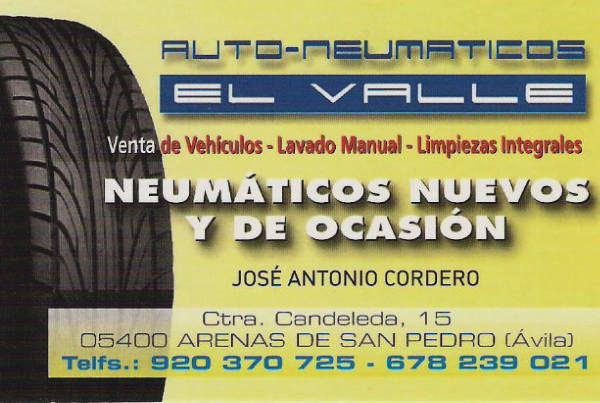 Neumáticos Arenas de San Pedro taller mecánico vehículos de ocasión