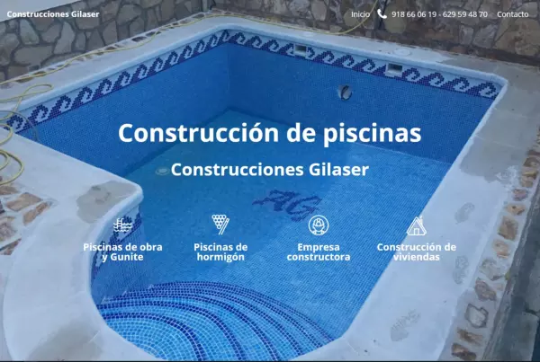 Construcciones Gilaser, obras y reformas, piscinas de hormigón armado Gunite