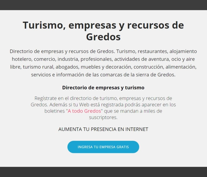 Turismo, empresas y recursos de Gredos